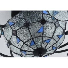 Lustre de metal integrado estilo mediterrâneo com 4 luzes para banheiro