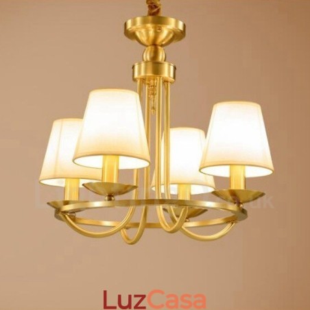 Lustre de cobre integrado de metal rústico com 4 luzes Lustre de cobre integrado de metal rústico com 4 luzes