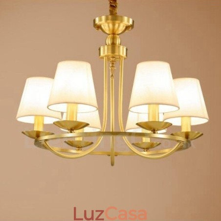 Lustre de cobre integrado de metal rústico com 6 luzes Lustre de cobre integrado de metal rústico com 6 luzes