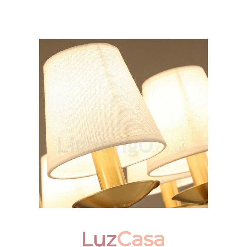 Lustre de cobre integrado de metal rústico com 6 luzes