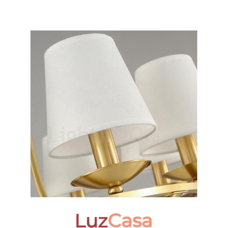 Lustre de cobre integrado em metal rústico com 8 luzes de latão