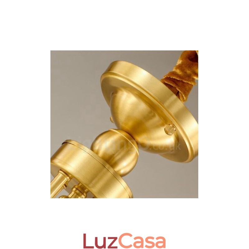 Lustre de cobre integrado em metal rústico com 8 luzes de latão