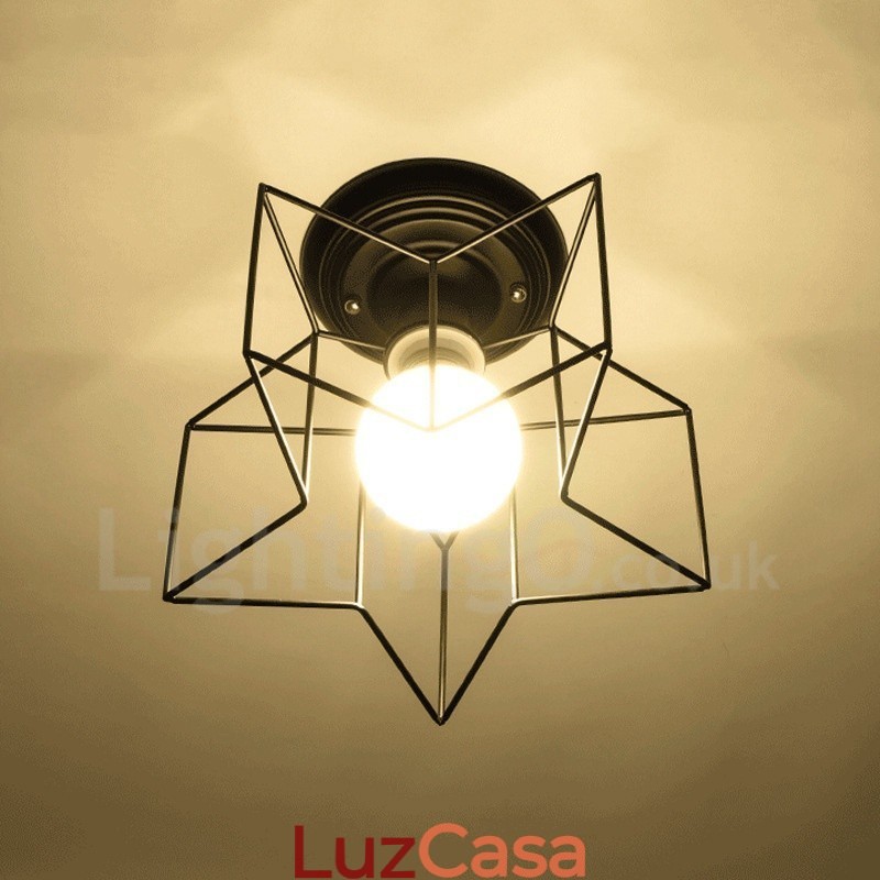 Lustre integrado rústico de luz única Lodge