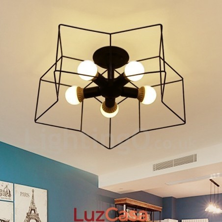 Lustre integrado rústico de 5 luzes Lustre integrado rústico de 5 luzes