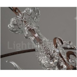 Diâmetro 60CM 80CM Pintura de Cristal Vintage Lustre de Metal Cor Enferrujada Luz Pendente