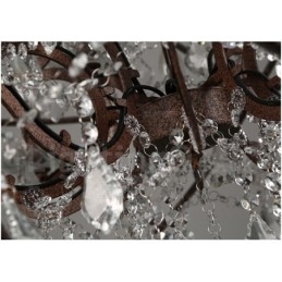 Diâmetro 60CM 80CM Pintura de Cristal Vintage Lustre de Metal Cor Enferrujada Luz Pendente