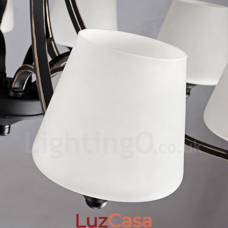 Lustre de metal integrado rústico de 3 luzes