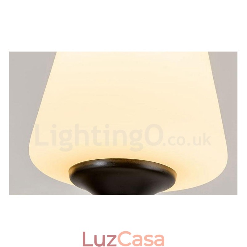 Lustre de metal integrado rústico de 6 luzes