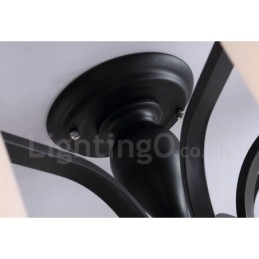 Lustre de metal integrado Country de 5 luzes com cúpula de vidro