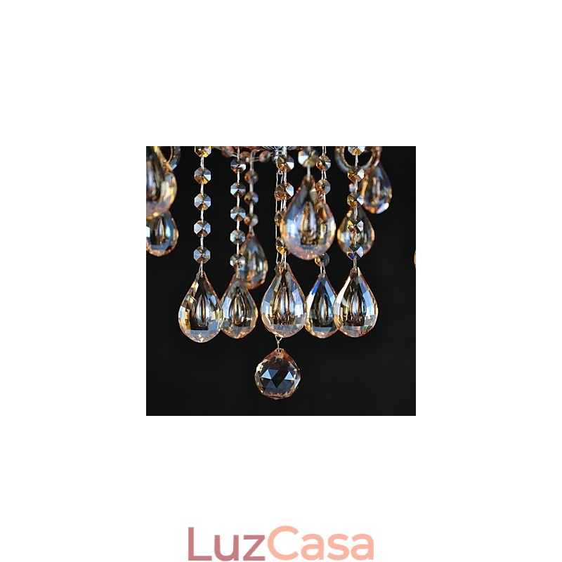 Lustre Cristal Tradicional Clássico Vidro 6 Luzes