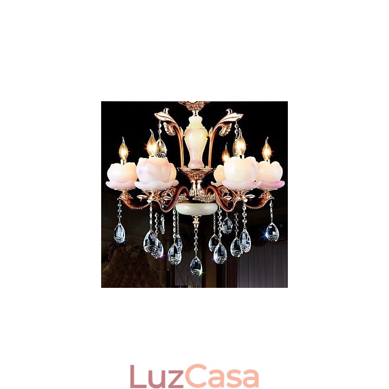 Pingente de cristal de jade de liga de zinco de luxo estilo europeu