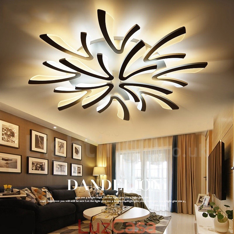 Lustre integrado moderno contemporâneo de 12 luzes