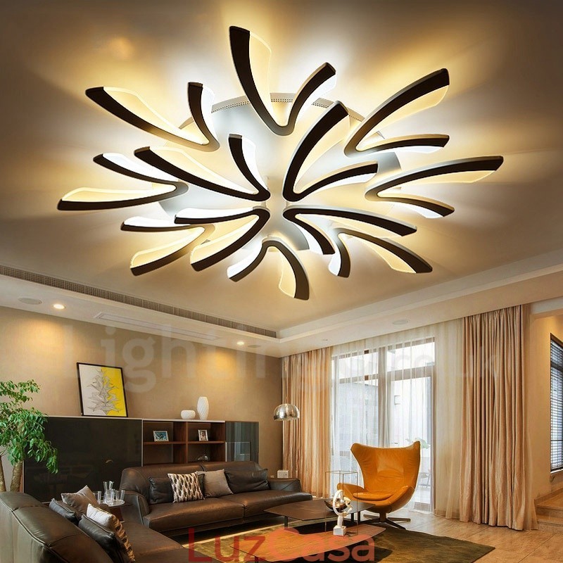 Lustre integrado moderno contemporâneo de 12 luzes