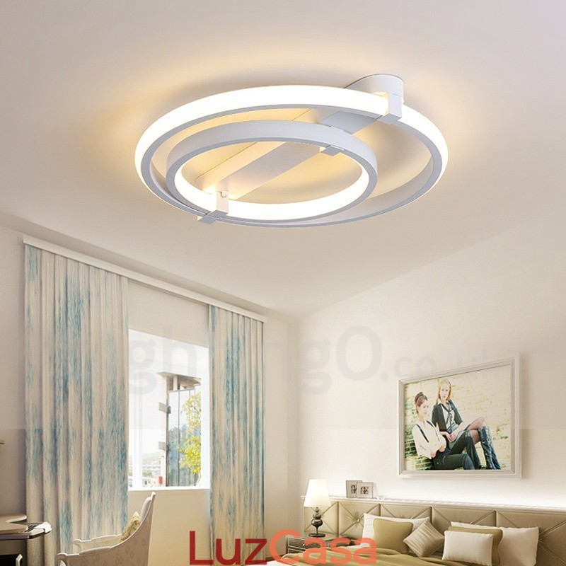 Lustre moderno contemporâneo de 2 anéis