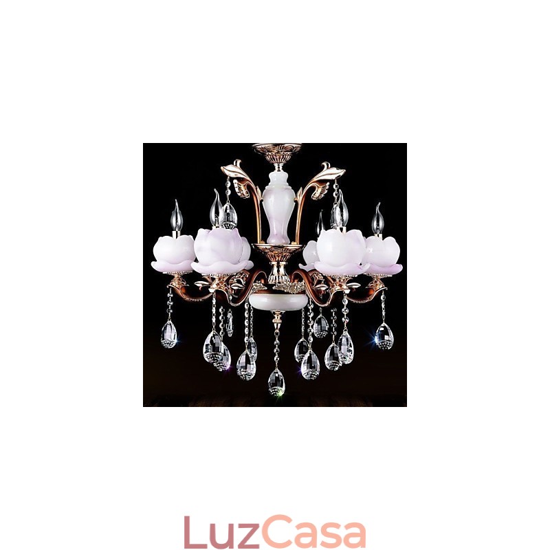 Pingente de cristal de jade de liga de zinco de luxo estilo europeu