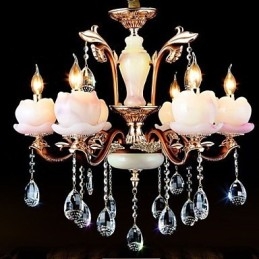 Pingente de cristal de jade de liga de zinco de luxo estilo europeu