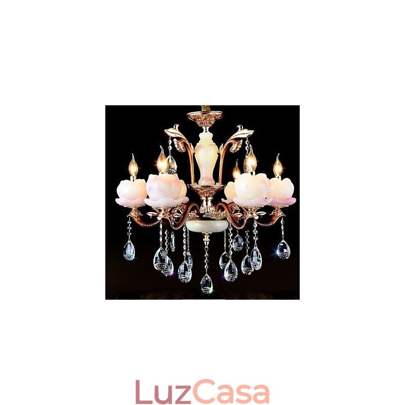 Pingente de cristal de jade de liga de zinco de luxo estilo europeu