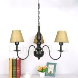 Lustre de metal integrado clássico tradicional de 3 luzes