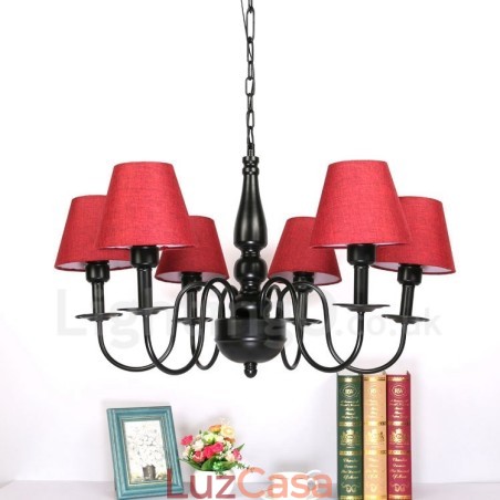 Lustre de metal integrado estilo mediterrâneo de 6 luzes Lustre de metal integrado estilo mediterrâneo de 6 luzes