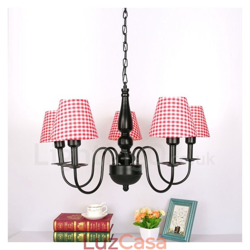 Lustre de metal integrado estilo mediterrâneo