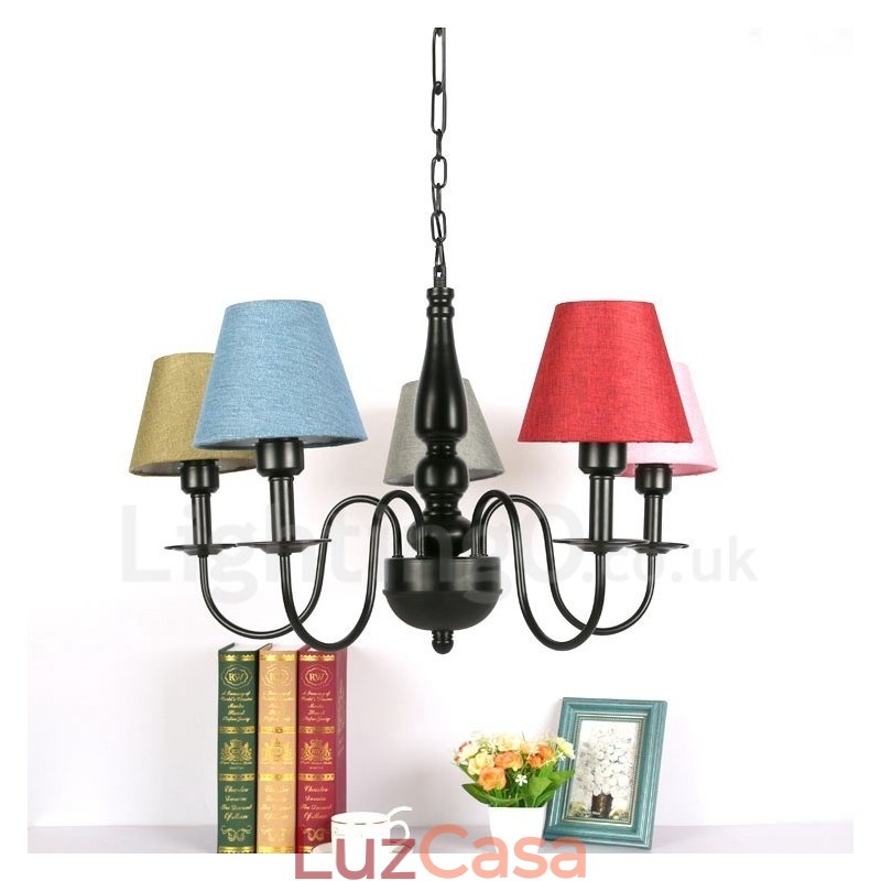 Lustre de metal integrado estilo mediterrâneo