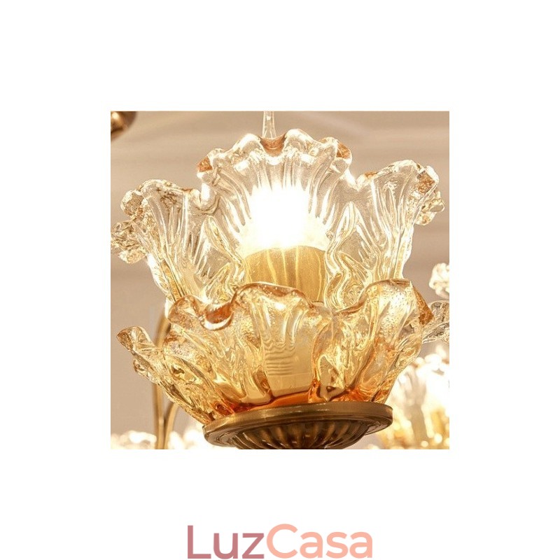 Lustre de metal integrado clássico tradicional de 6 luzes