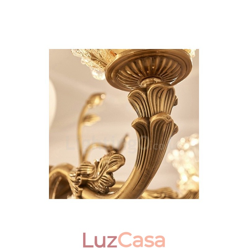 Lustre de metal integrado clássico tradicional de 6 luzes