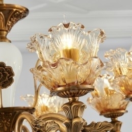 Lustre de metal integrado clássico tradicional de 8 luzes