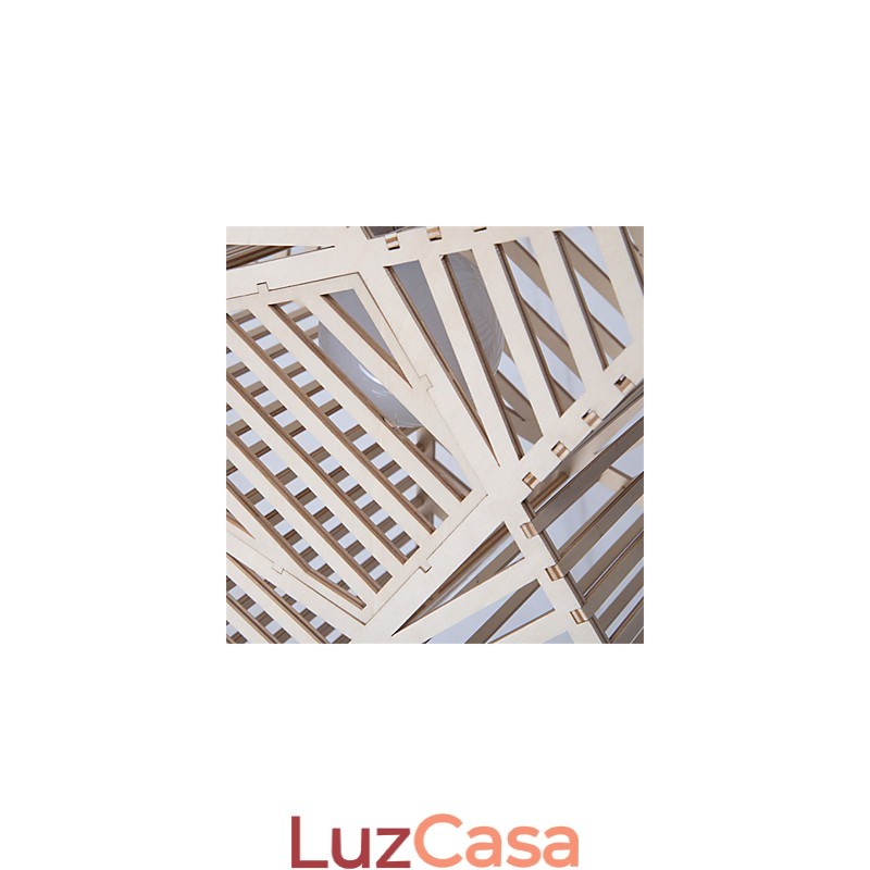 Lustre de madeira vintage com cinco pontas em forma de estrela