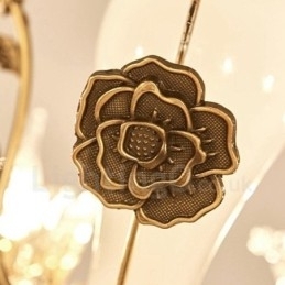Lustre de metal integrado clássico tradicional de 8 luzes
