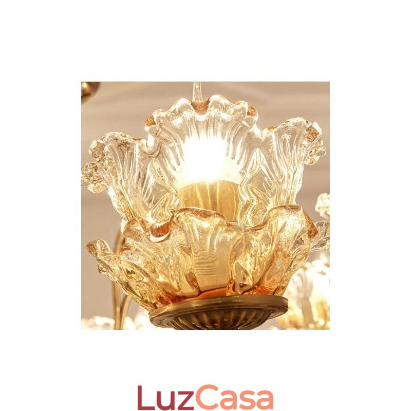 Lustre de metal integrado clássico tradicional de 8 luzes