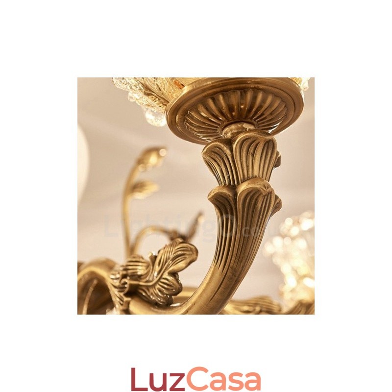 Lustre de metal integrado clássico tradicional de 8 luzes