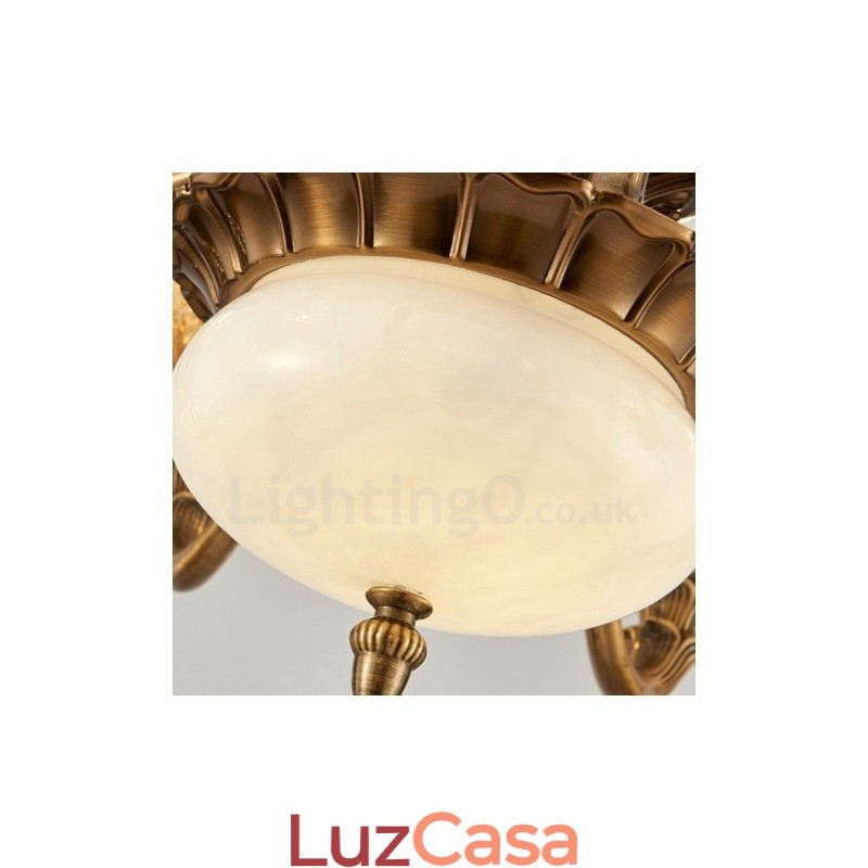 Lustre de metal integrado clássico tradicional de 8 luzes