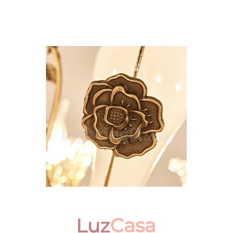Lustre de metal integrado clássico tradicional de 15 luzes