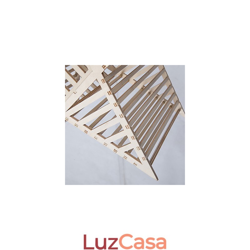 Lustre de madeira vintage com cinco pontas em forma de estrela