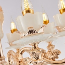 Lustre de metal integrado clássico tradicional de 6 luzes