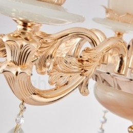 Lustre de metal integrado clássico tradicional de 6 luzes