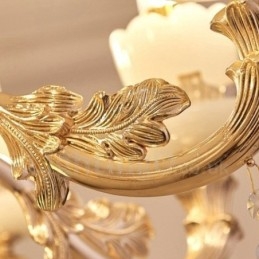 Lustre de metal integrado clássico tradicional de 6 luzes