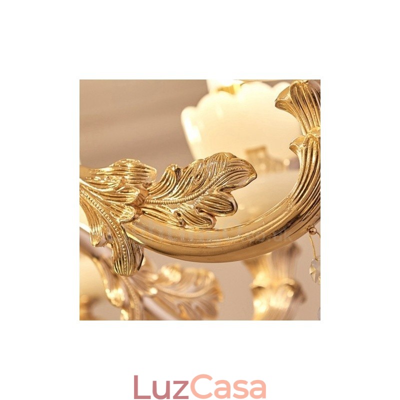 Lustre de metal integrado clássico tradicional de 6 luzes