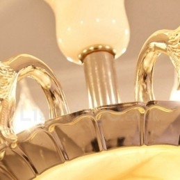 Lustre de metal integrado clássico tradicional de 6 luzes