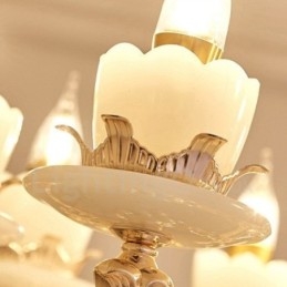 Lustre de metal integrado clássico tradicional de 6 luzes