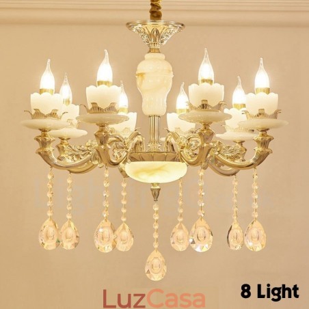 Lustre de metal integrado clássico tradicional de 8 luzes Lustre de metal integrado clássico tradicional de 8 luzes