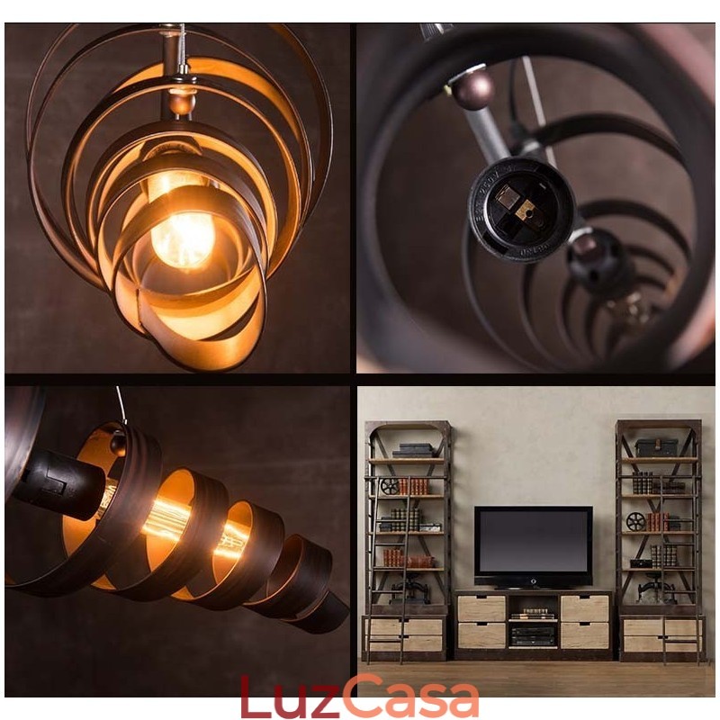 Lâmpada de ferro retrô Lustre moderno minimalista estilo industrial