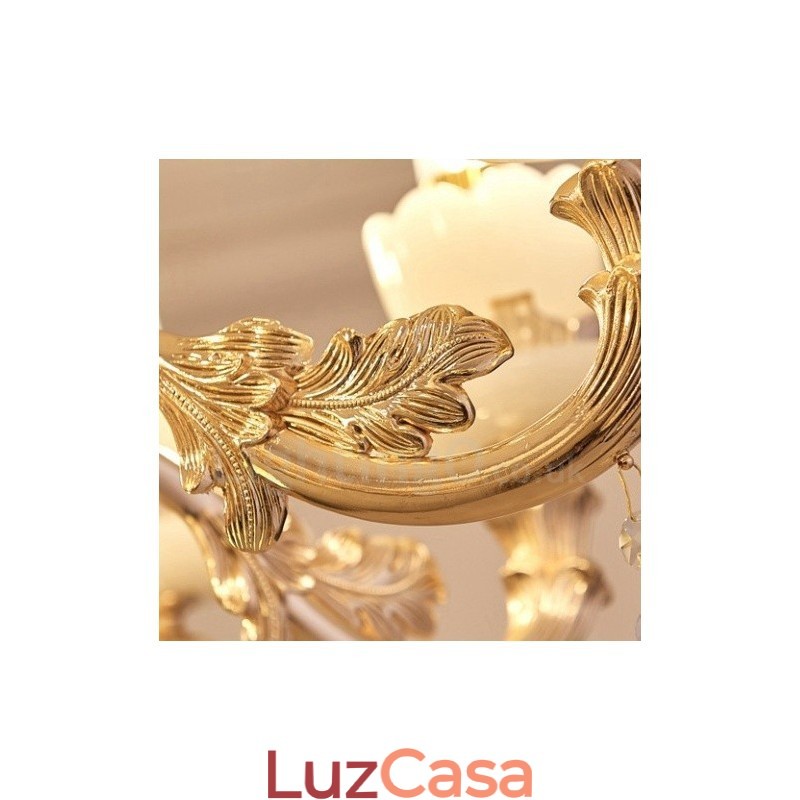 Lustre de metal integrado clássico tradicional de 15 luzes