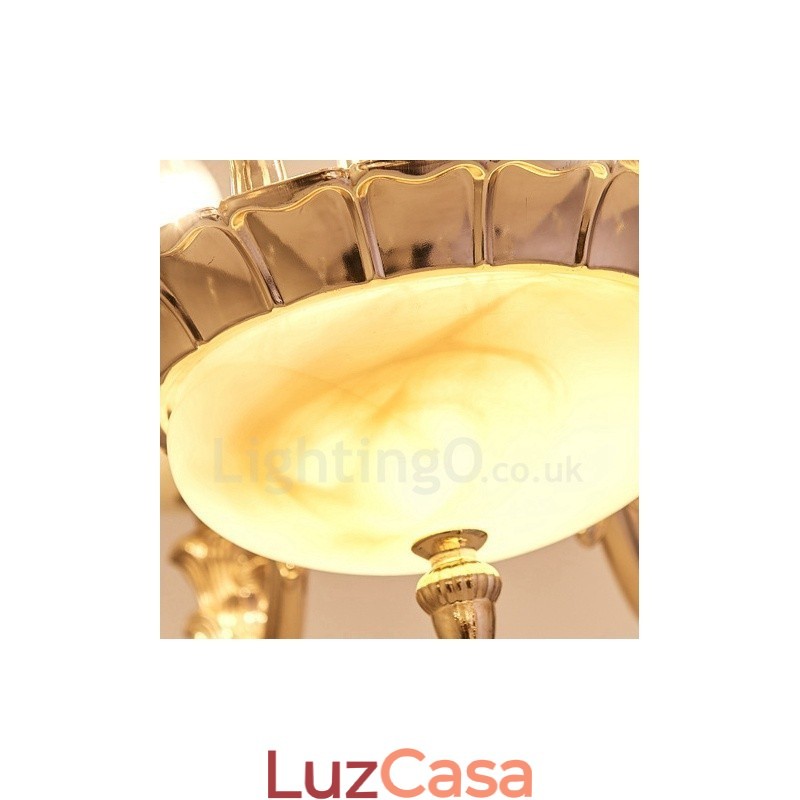 Lustre de metal integrado clássico tradicional de 15 luzes