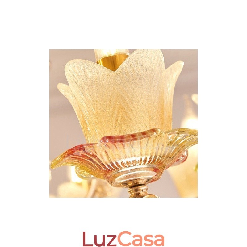 Lustre de metal integrado clássico tradicional de 6 luzes