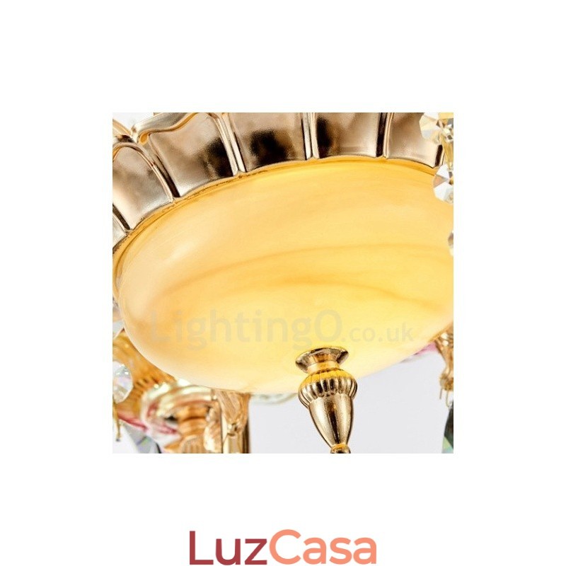 Lustre de metal integrado clássico tradicional de 6 luzes