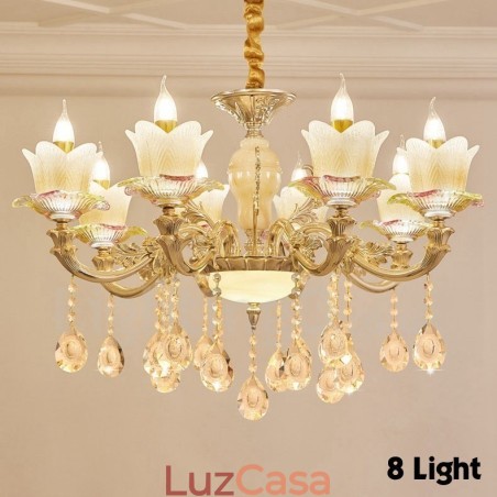Lustre de metal integrado clássico tradicional de 8 luzes Lustre de metal integrado clássico tradicional de 8 luzes