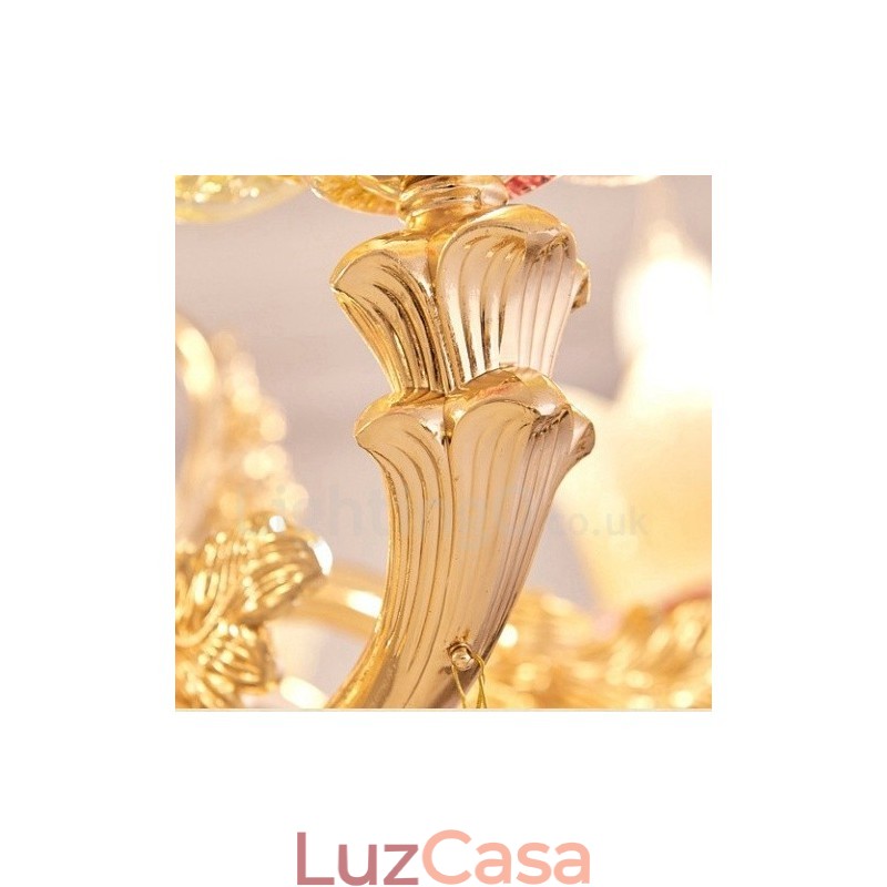 Lustre de metal integrado clássico tradicional de 8 luzes