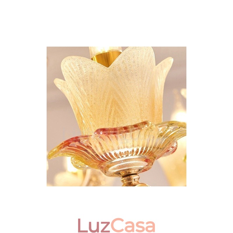 Lustre de metal integrado clássico tradicional de 8 luzes